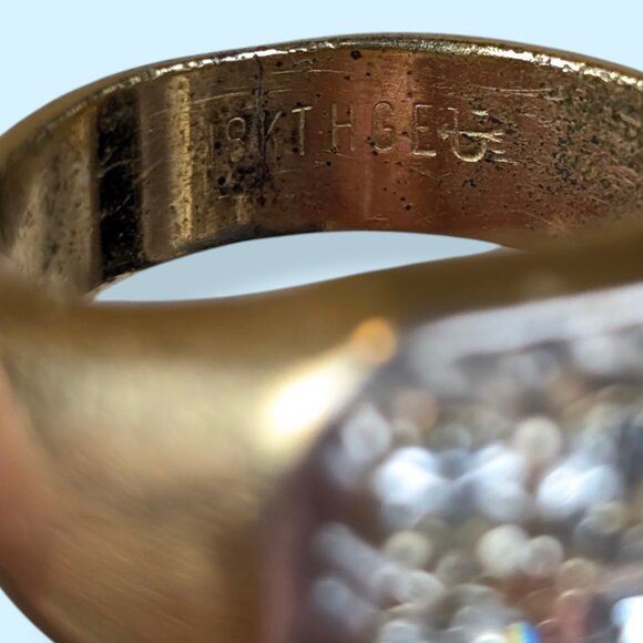 V. Uncas 18K HGE Rhinestone Ring - Picture 6 of 8